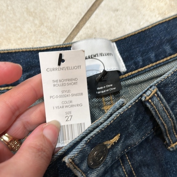NWT! Current Elliott The Boyfriend Rolled Denim Shorts 27 - Picture 4 of 7